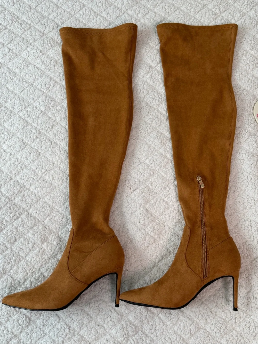 Tan Over-the-Knee Stiletto Boots